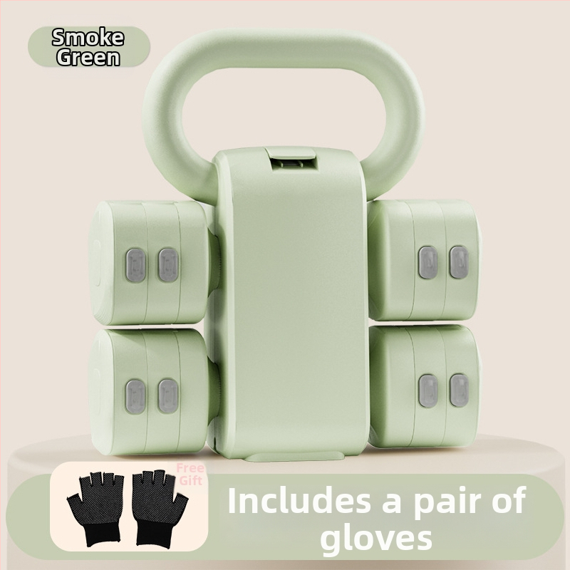 2 v 1 nastaviteľné činky a kettlebell pár, 2 kg a 5 kg, ABS konštrukcia, domáce cvičenie