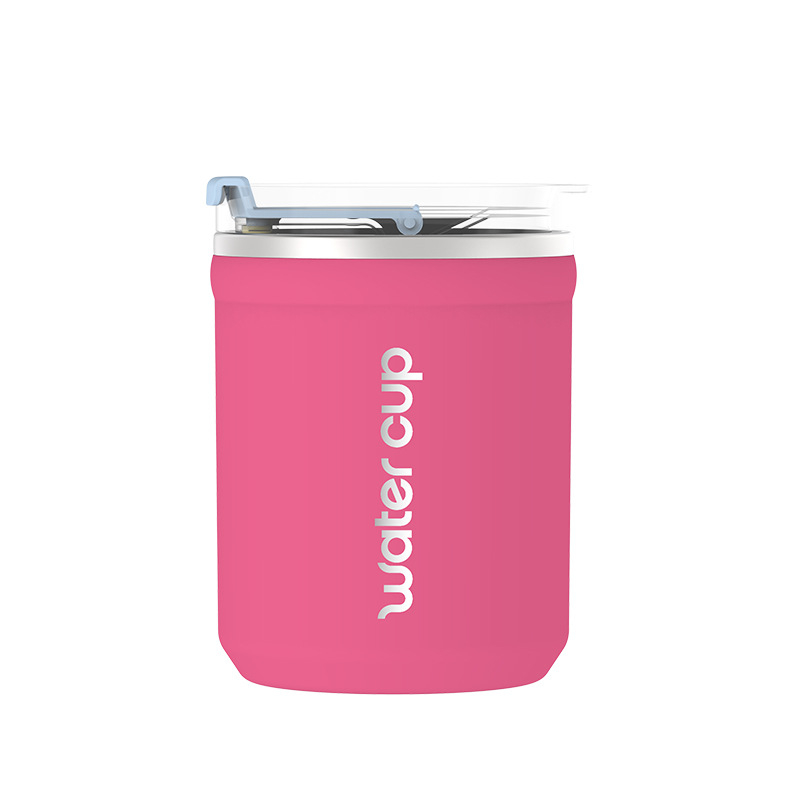 Pohár na vodu z nerezovej ocele 304 s viečkom, objem 500 ml, vhodný na čaj, kávu a mlieko