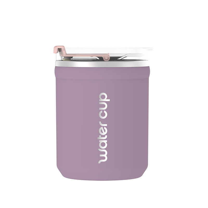 Pohár na vodu z nerezovej ocele 304 s viečkom, objem 500 ml, vhodný na čaj, kávu a mlieko