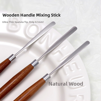 Japonský štýl manikúry – nástroj na miešanie farieb géllaku, drevená rukoväť, 1 ks, krátka rukoväť, ultra tenký plochý hrot, ohybný