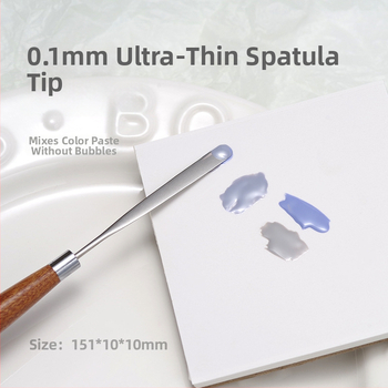 Japonský štýl manikúry – nástroj na miešanie farieb géllaku, drevená rukoväť, 1 ks, krátka rukoväť, ultra tenký plochý hrot, ohybný