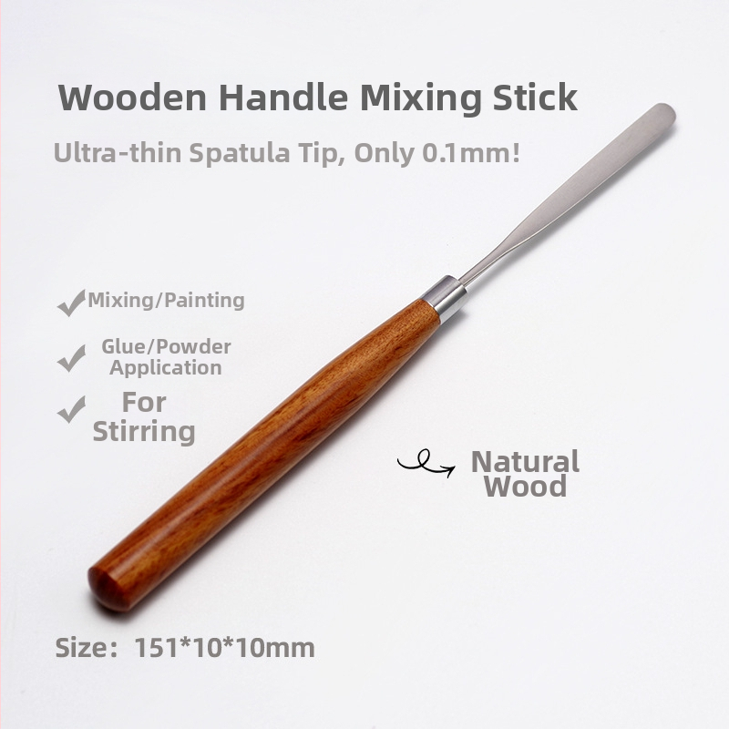 Japonský štýl manikúry – nástroj na miešanie farieb géllaku, drevená rukoväť, 1 ks, krátka rukoväť, ultra tenký plochý hrot, ohybný