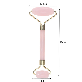 Prenosný set rollerov na tvár s jade kameňmi, plastovo-nylonovými štetinami a silikónovým gélom – masážny nástroj pre tvár a očné okolie