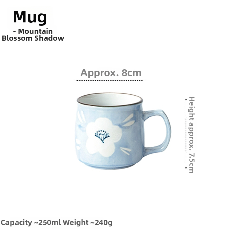 Keramická šálka, japonský štýl, kvetinový vzor, cylindrický tvar, vhodná do mikrovlnky