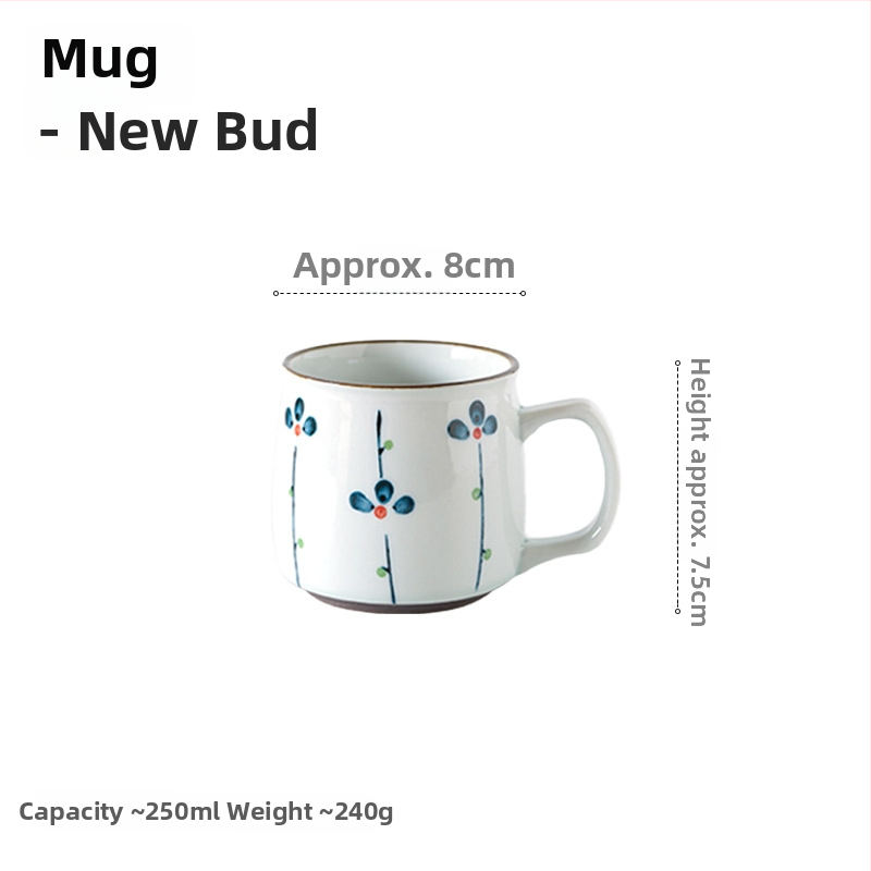 Keramická šálka, japonský štýl, kvetinový vzor, cylindrický tvar, vhodná do mikrovlnky