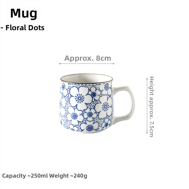 Keramická šálka, japonský štýl, kvetinový vzor, cylindrický tvar, vhodná do mikrovlnky