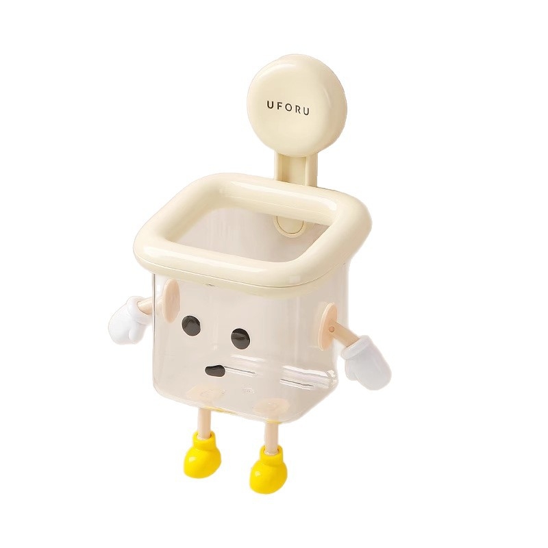 Nástenný box na toaletný papier, ABS plast, karikatúrny vzor, priehľadný, moderný minimalistický štýl