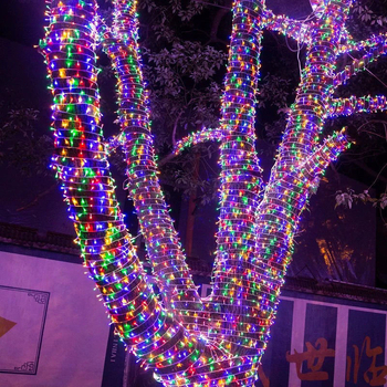 LED pásky so blikajúcimi reťazami, IP67 vodotesné dekoratívne osvetlenie pre kempovanie a zavesenie na stromy, akrylové puzdro, vstup 220V AC