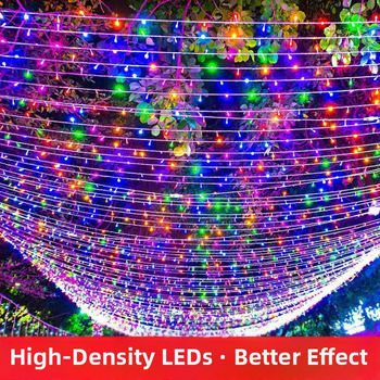 LED pásky so blikajúcimi reťazami, IP67 vodotesné dekoratívne osvetlenie pre kempovanie a zavesenie na stromy, akrylové puzdro, vstup 220V AC