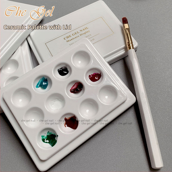 Che Gel paleta na nail art s poklopom — prachotesná keramická miešacia miska, 1 ks