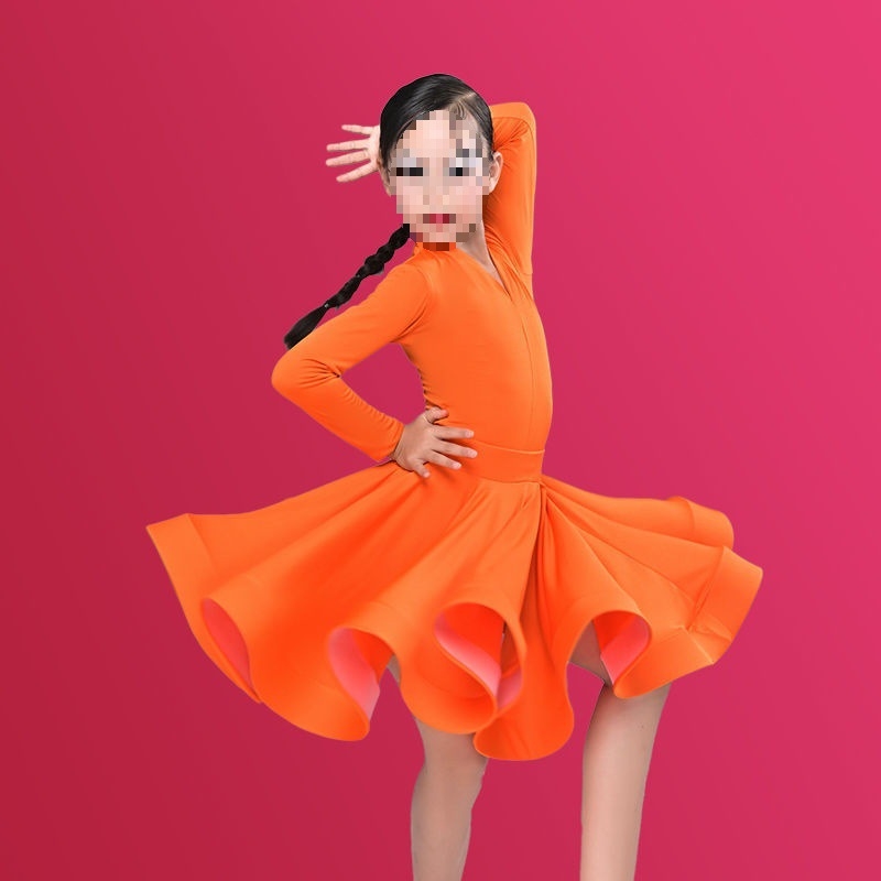 Kostým pre latinský tanec pre deti, tanečné oblečenie, Bamboo Charcoal Fiber látka, Bamboo Original Fiber 51-70%, podšívka Bamboo Charcoal Fiber 51-70%, TB-0828