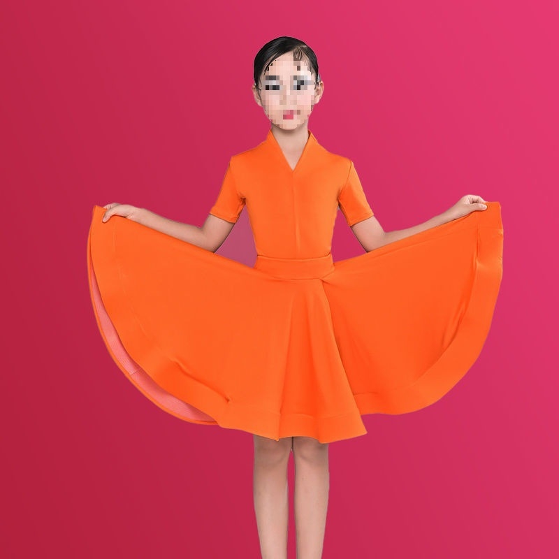 Kostým pre latinský tanec pre deti, tanečné oblečenie, Bamboo Charcoal Fiber látka, Bamboo Original Fiber 51-70%, podšívka Bamboo Charcoal Fiber 51-70%, TB-0828