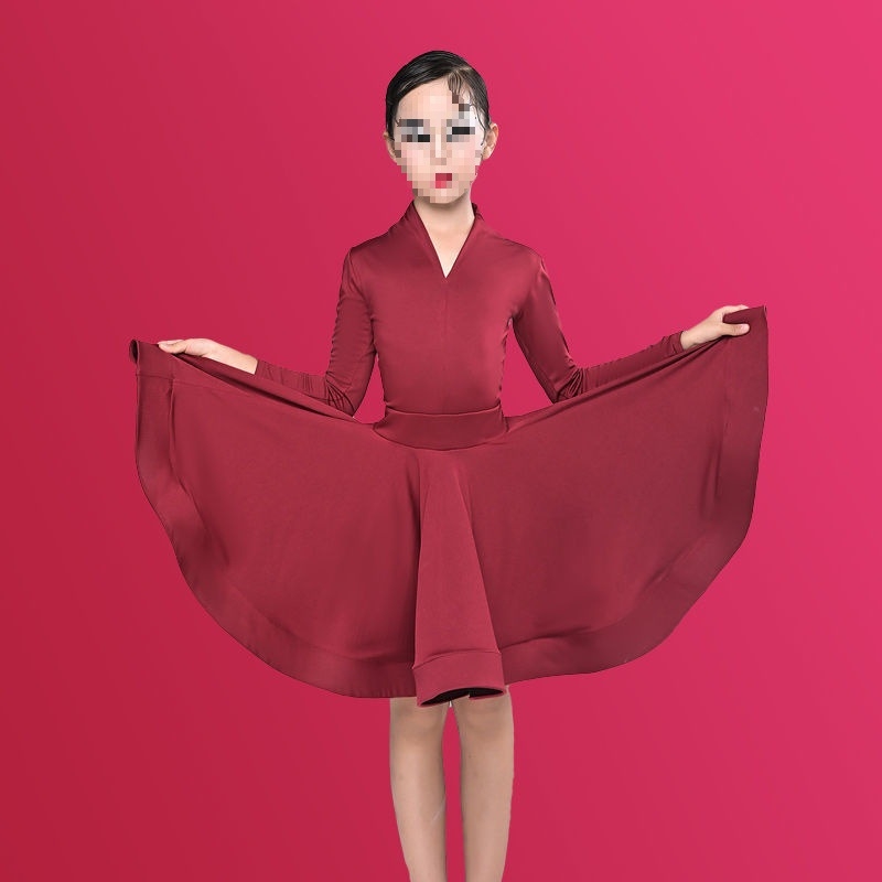 Kostým pre latinský tanec pre deti, tanečné oblečenie, Bamboo Charcoal Fiber látka, Bamboo Original Fiber 51-70%, podšívka Bamboo Charcoal Fiber 51-70%, TB-0828