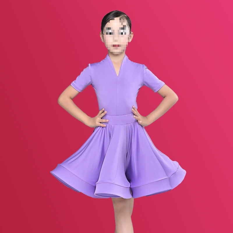 Kostým pre latinský tanec pre deti, tanečné oblečenie, Bamboo Charcoal Fiber látka, Bamboo Original Fiber 51-70%, podšívka Bamboo Charcoal Fiber 51-70%, TB-0828