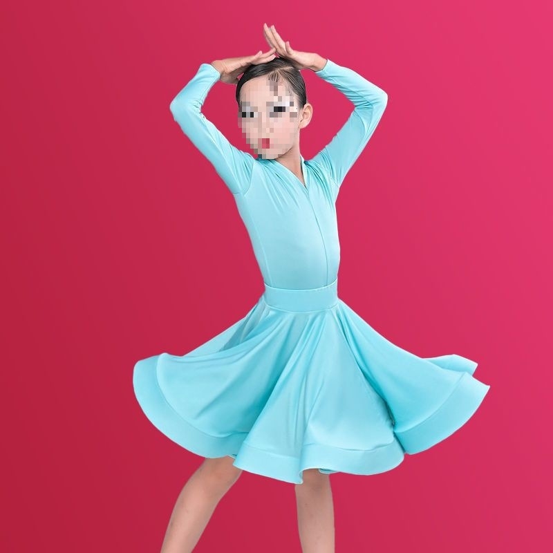 Kostým pre latinský tanec pre deti, tanečné oblečenie, Bamboo Charcoal Fiber látka, Bamboo Original Fiber 51-70%, podšívka Bamboo Charcoal Fiber 51-70%, TB-0828