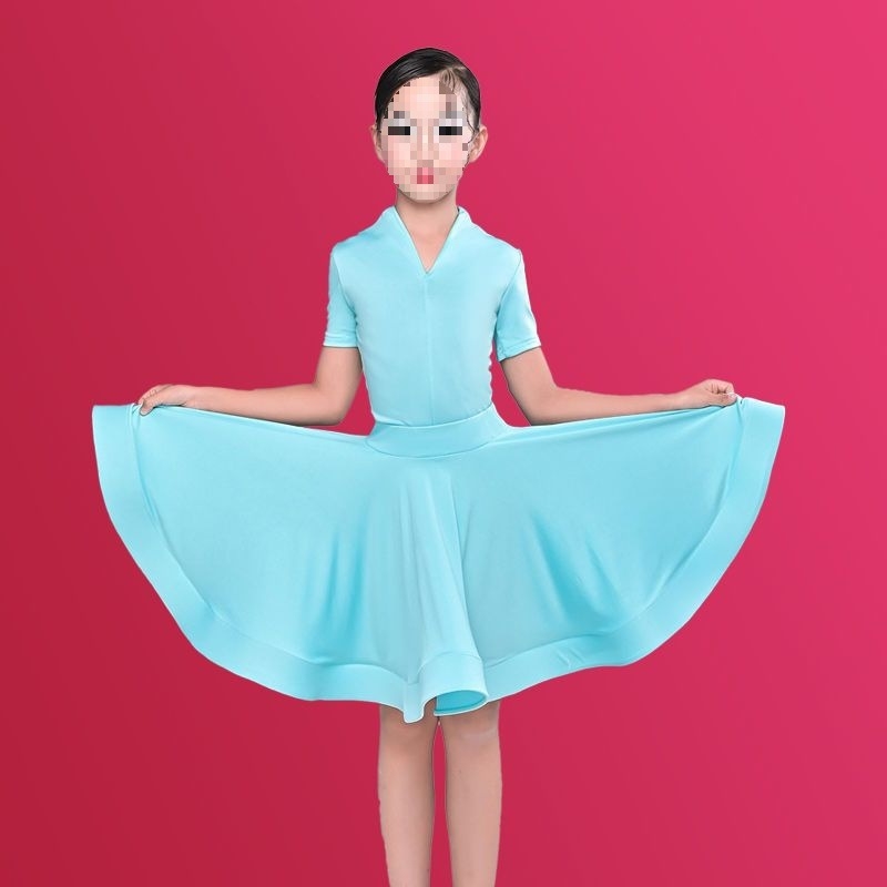 Kostým pre latinský tanec pre deti, tanečné oblečenie, Bamboo Charcoal Fiber látka, Bamboo Original Fiber 51-70%, podšívka Bamboo Charcoal Fiber 51-70%, TB-0828