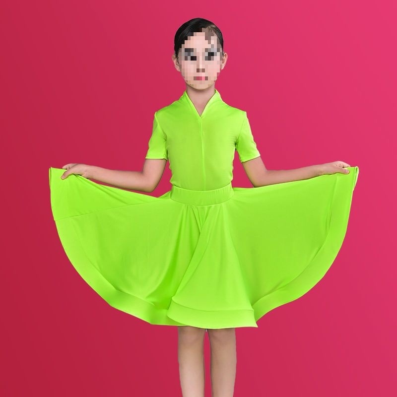 Kostým pre latinský tanec pre deti, tanečné oblečenie, Bamboo Charcoal Fiber látka, Bamboo Original Fiber 51-70%, podšívka Bamboo Charcoal Fiber 51-70%, TB-0828