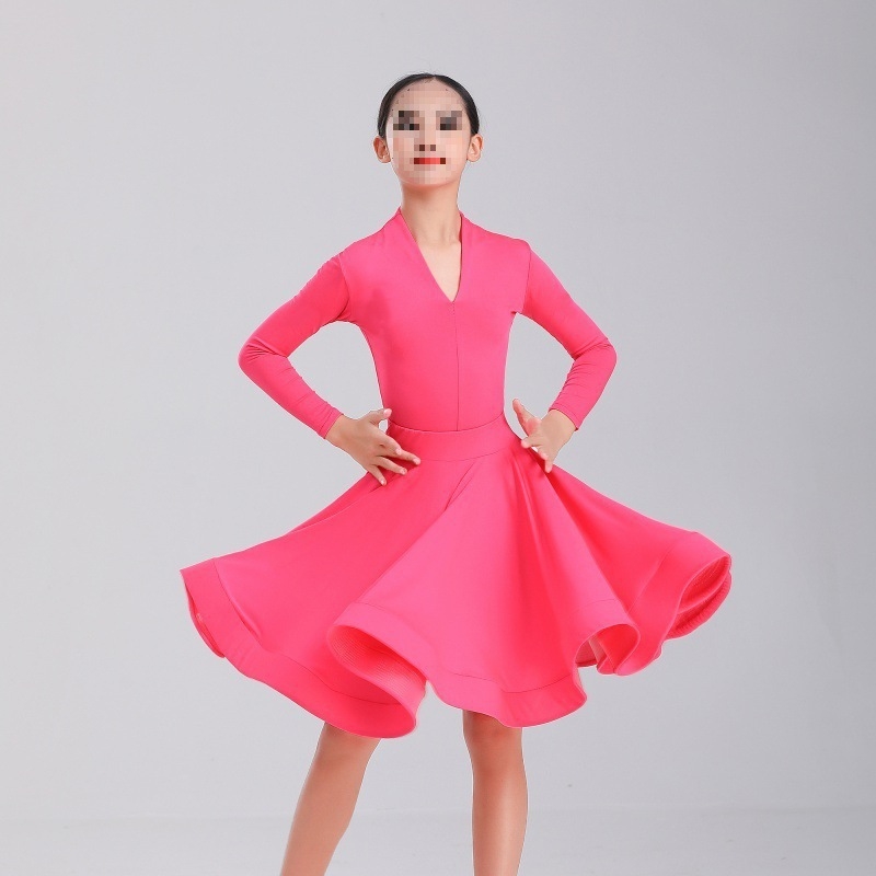 Kostým pre latinský tanec pre deti, tanečné oblečenie, Bamboo Charcoal Fiber látka, Bamboo Original Fiber 51-70%, podšívka Bamboo Charcoal Fiber 51-70%, TB-0828