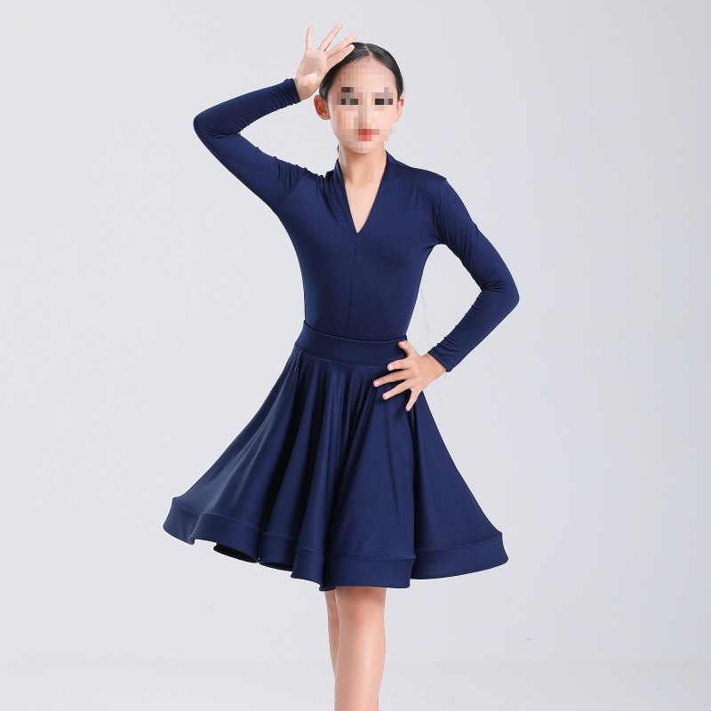 Kostým pre latinský tanec pre deti, tanečné oblečenie, Bamboo Charcoal Fiber látka, Bamboo Original Fiber 51-70%, podšívka Bamboo Charcoal Fiber 51-70%, TB-0828