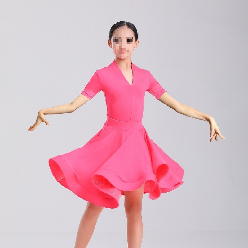 Kostým pre latinský tanec pre deti, tanečné oblečenie, Bamboo Charcoal Fiber látka, Bamboo Original Fiber 51-70%, podšívka Bamboo Charcoal Fiber 51-70%, TB-0828