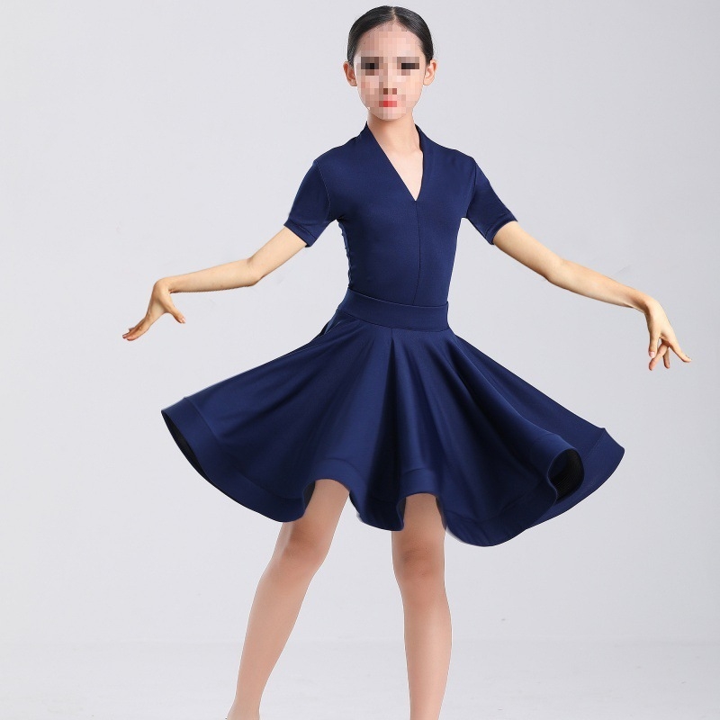 Kostým pre latinský tanec pre deti, tanečné oblečenie, Bamboo Charcoal Fiber látka, Bamboo Original Fiber 51-70%, podšívka Bamboo Charcoal Fiber 51-70%, TB-0828