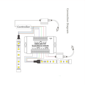 AIPIN AP-A15 Repeater synchronizácie signálu, 12–24V, IP20, Pasívna synchronizácia pre LED lampy 12–24V