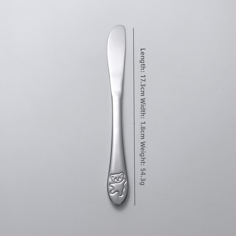 Detská sada noža, vidličky a lyžičky z 304 nerezovej ocele, zrkadlové leštenie, jednobarevný dizajn, moderný minimalistický štýl