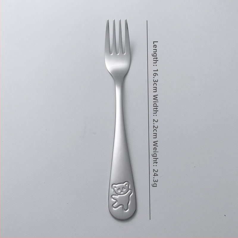 Detská sada noža, vidličky a lyžičky z 304 nerezovej ocele, zrkadlové leštenie, jednobarevný dizajn, moderný minimalistický štýl