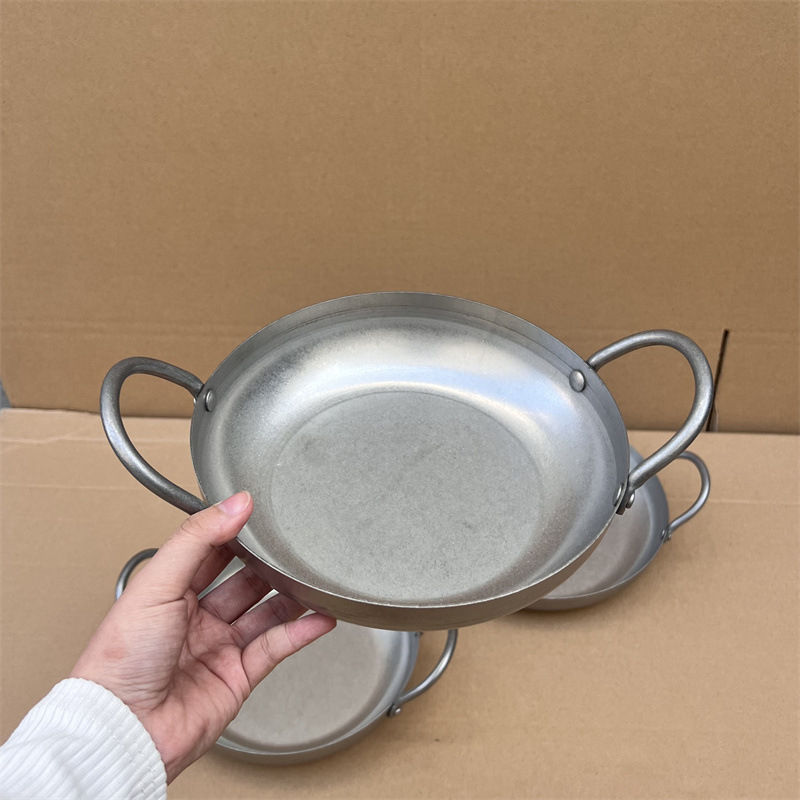 Kórejský štýl z nehrdzavejúcej ocele 304, horúci hrniec s dvojitými uchami, ploché dno, objem 2,1–4 l