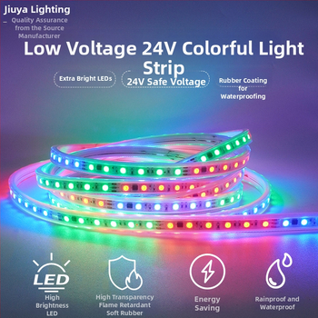 RGB symfónia LED pásik pre vonkajšie použitie, 24V, 5050, 60 LED/m, stmievateľný