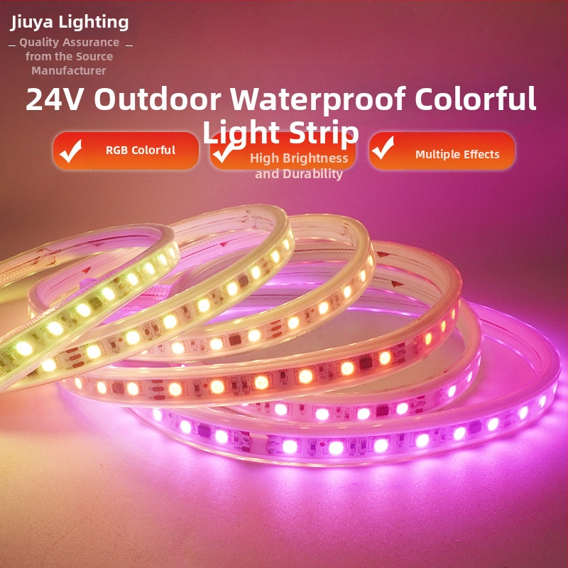 RGB symfónia LED pásik pre vonkajšie použitie, 24V, 5050, 60 LED/m, stmievateľný