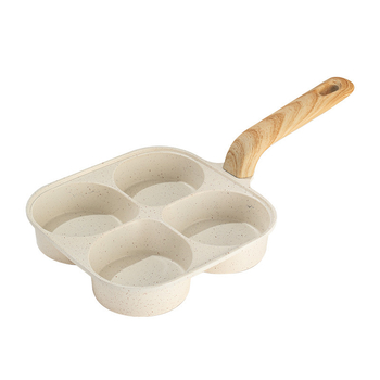 Panvica na vajíčka s štyrmi otvormi, hlboký dizajn, Maifan kameň, nepřilnavá, kompatibilná s indukciou