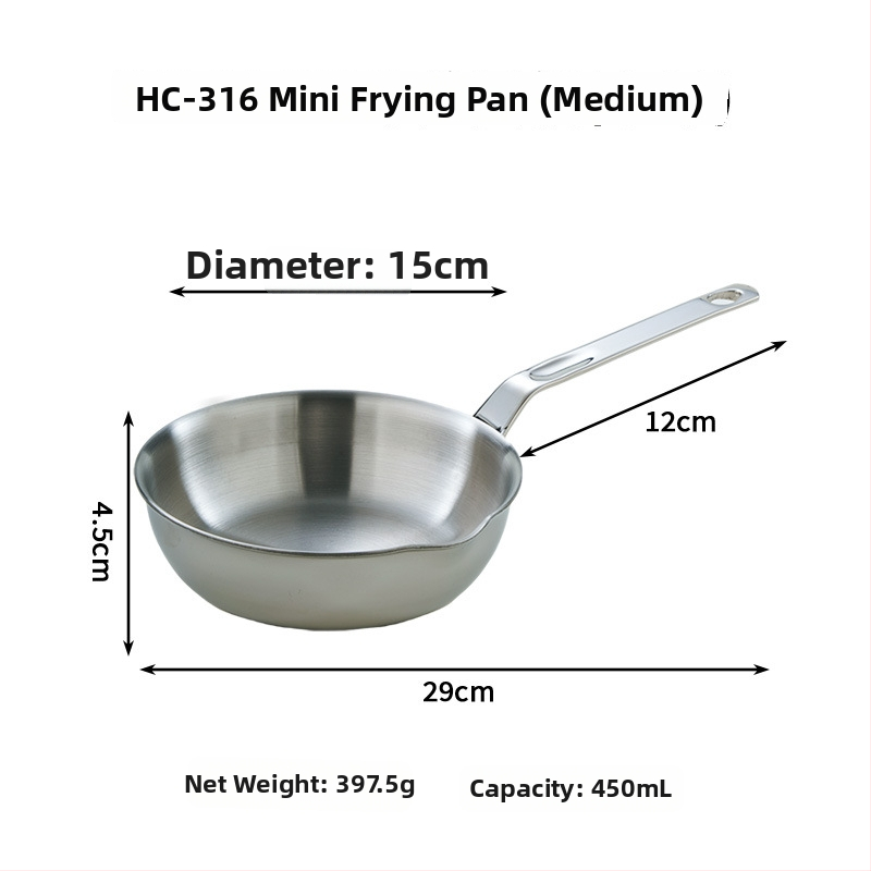 Panvica na smaženie z 316 nerezovej ocele, trojvrstvové dno, nepřilnavá povrchová úprava, kompatibilná s plynovým a indukčným varičom