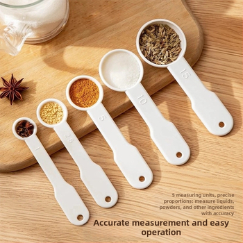 Päťdielna sada odmeriek s váhou a stupnicou na kávu pre domáce použitie v kuchyni — PP materiál, viacúčelové na pečenie