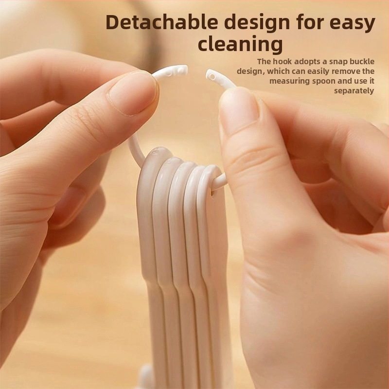 Viieosaline mõõtelusikate komplekt skaalaga kohvi jaoks koduköögis — PP materjal, mitmekülgne küpsetamiseks