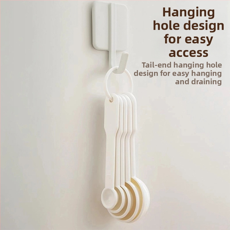 Viieosaline mõõtelusikate komplekt skaalaga kohvi jaoks koduköögis — PP materjal, mitmekülgne küpsetamiseks