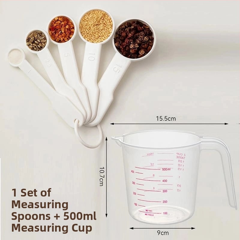 Päťdielna sada odmeriek s váhou a stupnicou na kávu pre domáce použitie v kuchyni — PP materiál, viacúčelové na pečenie