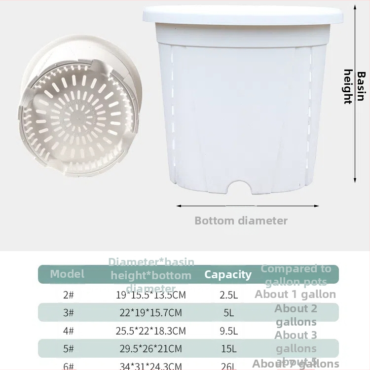 Kvetináč z živice s priedušnou konštrukciou, odolný voči deformáciám a korózii, pevný a odolný, vhodný na stolné aj podlažné použitie.