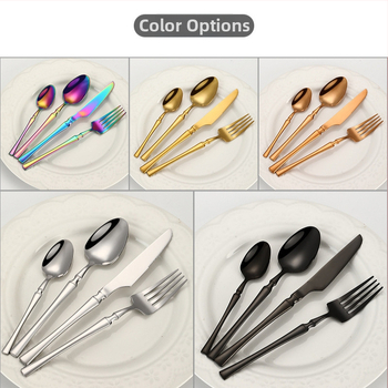 24-dielny set príborov z nehrdzavejúcej ocele 410: 6 nožov na jedlo, 6 vidličiek, 6 lyžíc na jedlo, 6 dezertných lyžíc; zrkadlový lesk, moderný minimalistický štýl; prispôsobenie k dispozícii