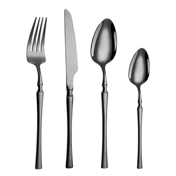 24-dielny set príborov z nehrdzavejúcej ocele 410: 6 nožov na jedlo, 6 vidličiek, 6 lyžíc na jedlo, 6 dezertných lyžíc; zrkadlový lesk, moderný minimalistický štýl; prispôsobenie k dispozícii