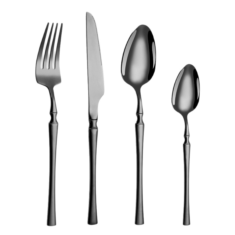 24-dielny set príborov z nehrdzavejúcej ocele 410: 6 nožov na jedlo, 6 vidličiek, 6 lyžíc na jedlo, 6 dezertných lyžíc; zrkadlový lesk, moderný minimalistický štýl; prispôsobenie k dispozícii