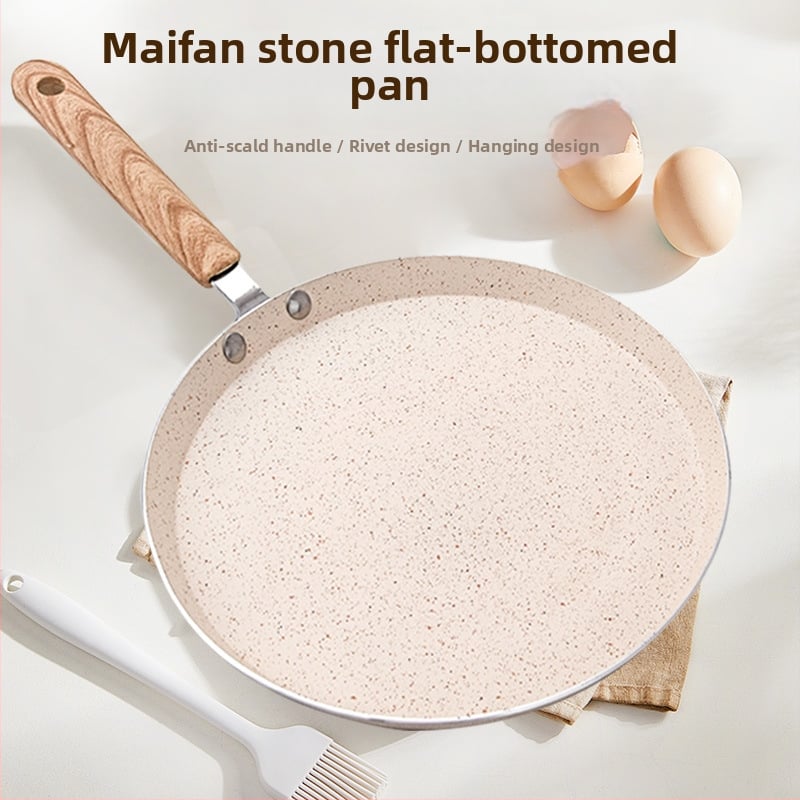 Panvica s nepriľnavým povrchom z hliníkovej zliatiny, Maifan kameň povrch, jednovrstvé dno, vhodná pre bežné platne