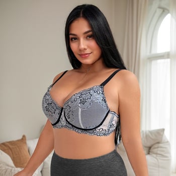 Sutien pentru femei cu bretele detașabile, cupe 3/4, cupe ușor modelate, susținere reglabilă, material din nailon respirabil