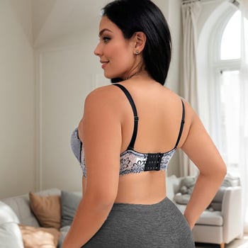 Sutien pentru femei cu bretele detașabile, cupe 3/4, cupe ușor modelate, susținere reglabilă, material din nailon respirabil
