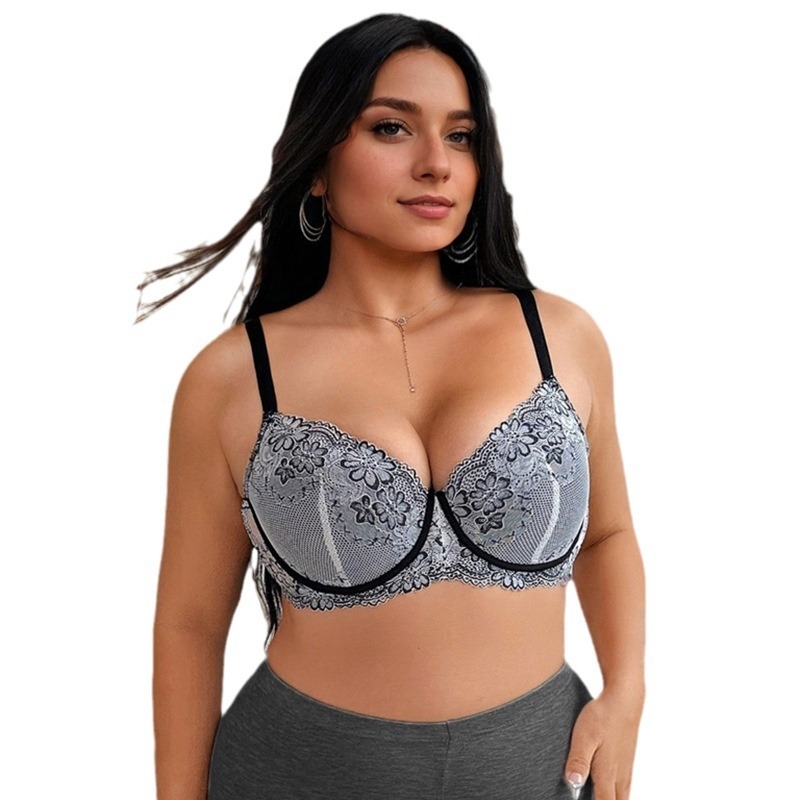 Sutien pentru femei cu bretele detașabile, cupe 3/4, cupe ușor modelate, susținere reglabilă, material din nailon respirabil