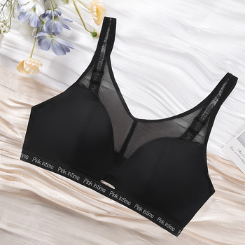 Sutien minimizator, cupă 3/4, fără cupe modelate, nylon cu căptușeală din spandex, bretele fixe doble, închidere spate cu patru rânduri de cârlige