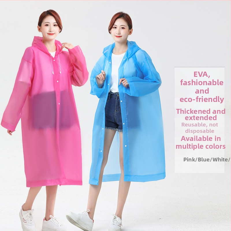 EVA дебел дъждобран за възрастни — пълен корпус, повторна употреба, водоустойчив с PE лепило