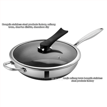 Wok set z 316-päťvrstvovej ocele, plazmové nanášanie neprilnavého povrchu, viacvrstvové dno, kryt z tvrdeného skla