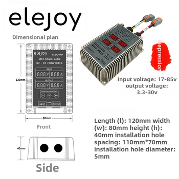 Elejoy DC-DC buck konvertor, séria DC krokový znižovač, prepínaný zdroj, hmotnosť 450 g