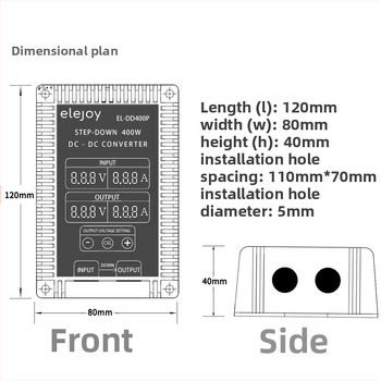 Elejoy DC-DC buck konvertor, séria DC krokový znižovač, prepínaný zdroj, hmotnosť 450 g